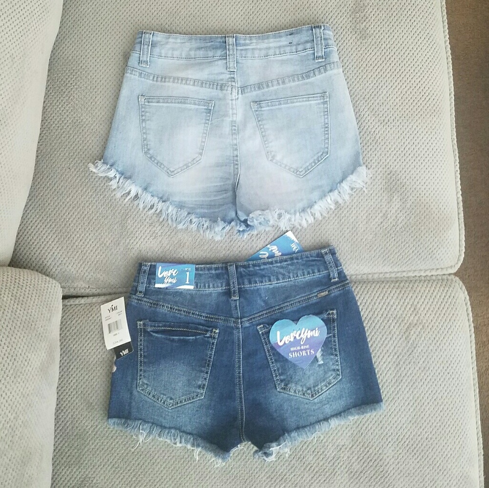 2pc High Waist Cutoff Denim Shorts bundle - Picture 2 of 2